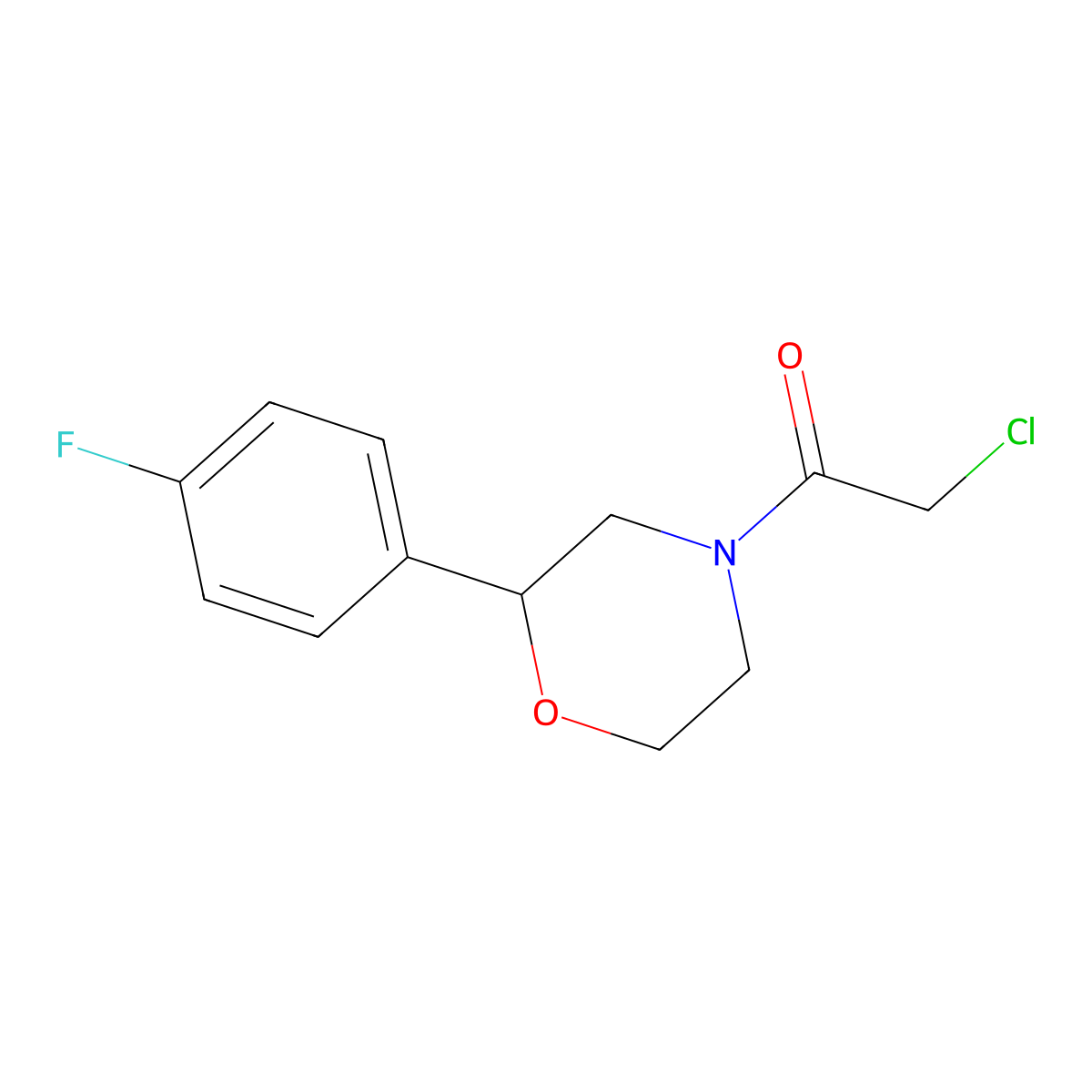 2-Chloro-1-[2-(4-fluorophenyl)morpholin-4-yl]ethan-1-one molecular structure, CAS 1184681-93-3