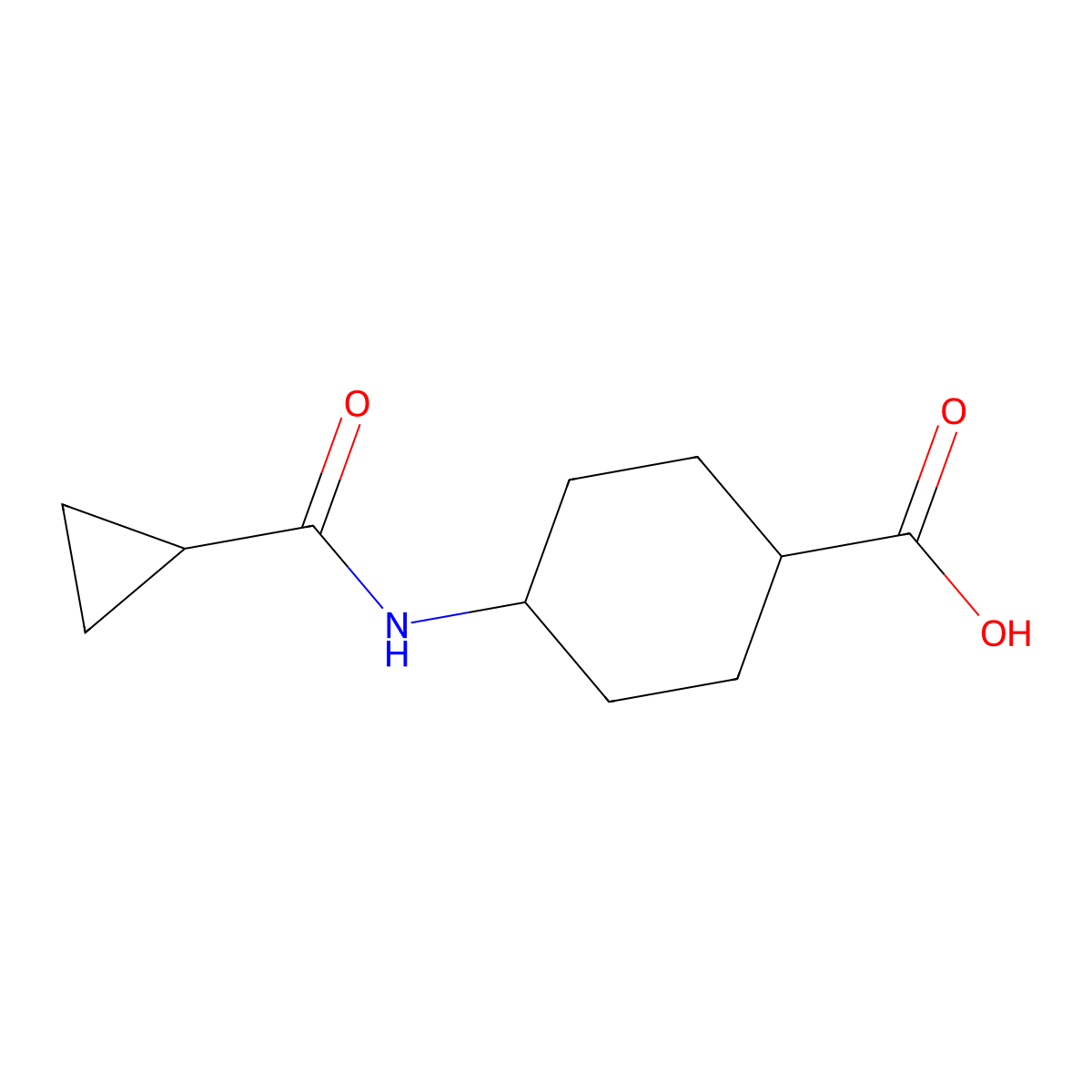 4-Cyclopropaneamidocyclohexane-1-carboxylic acid molecular structure, CAS 1184684-27-2