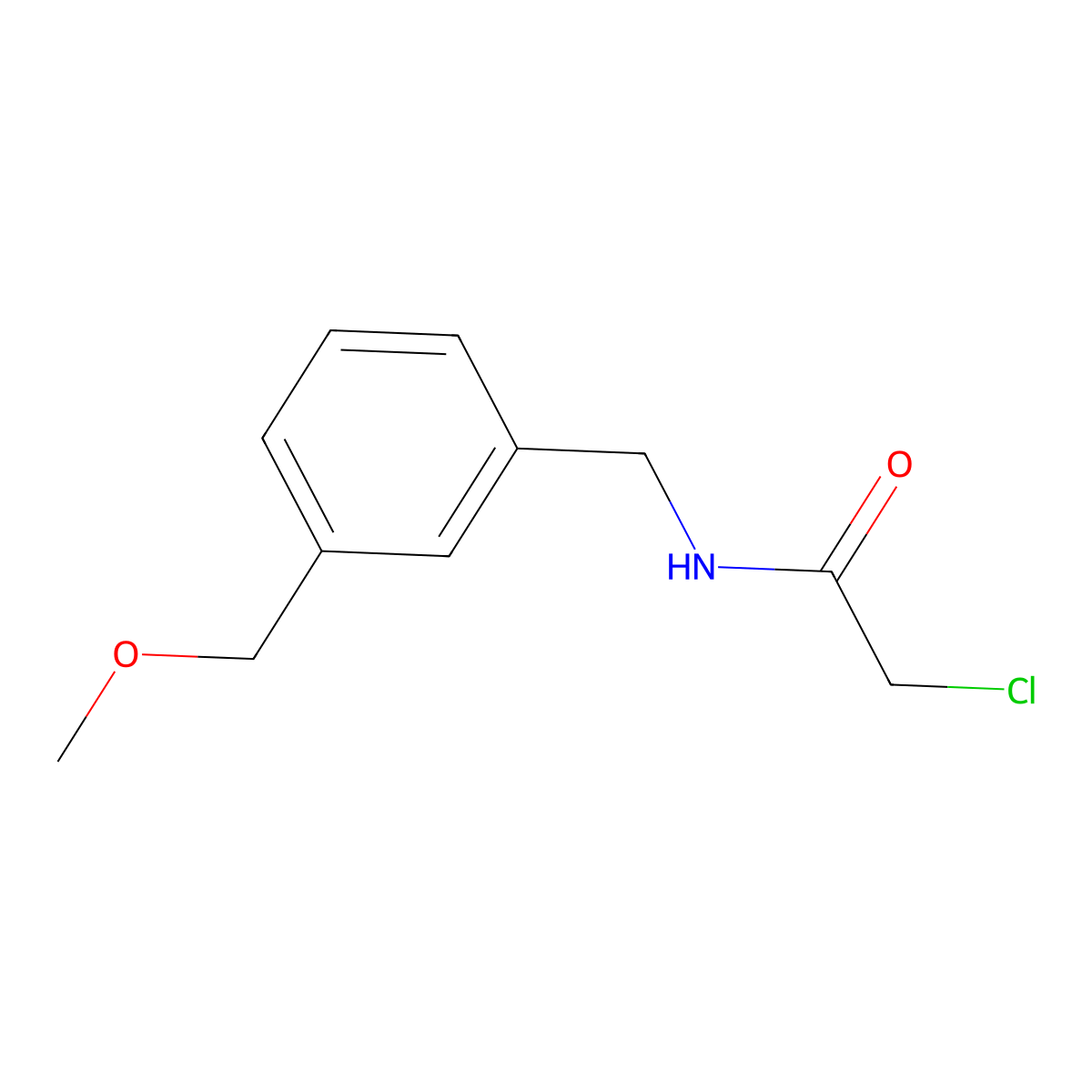 2-chloro-N-{[3-(methoxymethyl)phenyl]methyl}acetamide molecular structure, CAS 1184688-99-0