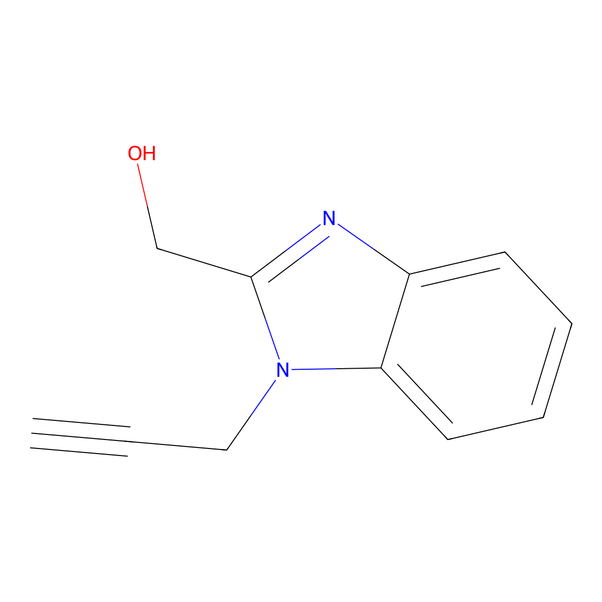 (1-Prop-2-ynylbenzimidazol-2-yl)methanol molecular structure, CAS 118469-11-7