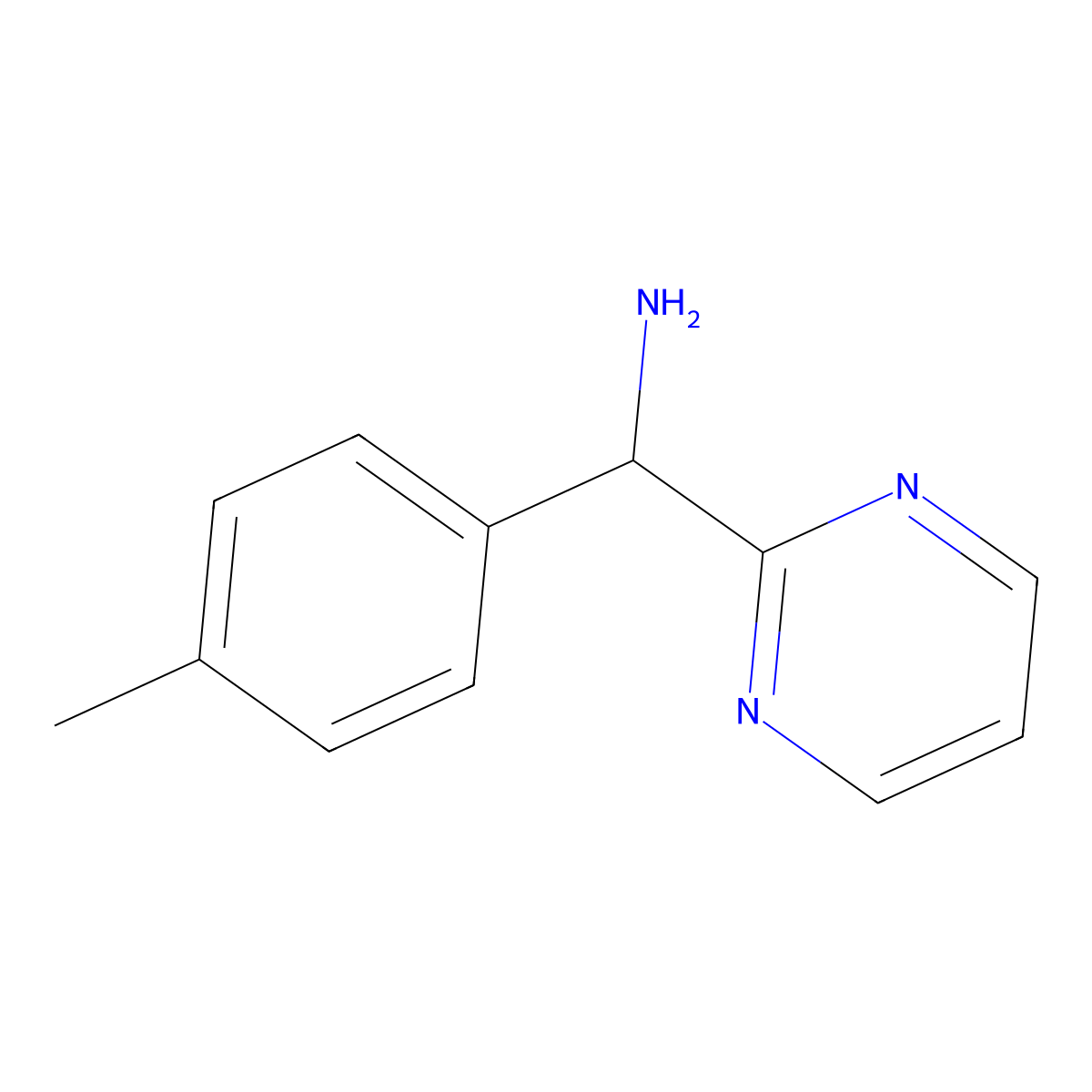 Pyrimidin-2-yl(p-tolyl)methanamine molecular structure, CAS 1184690-59-2
