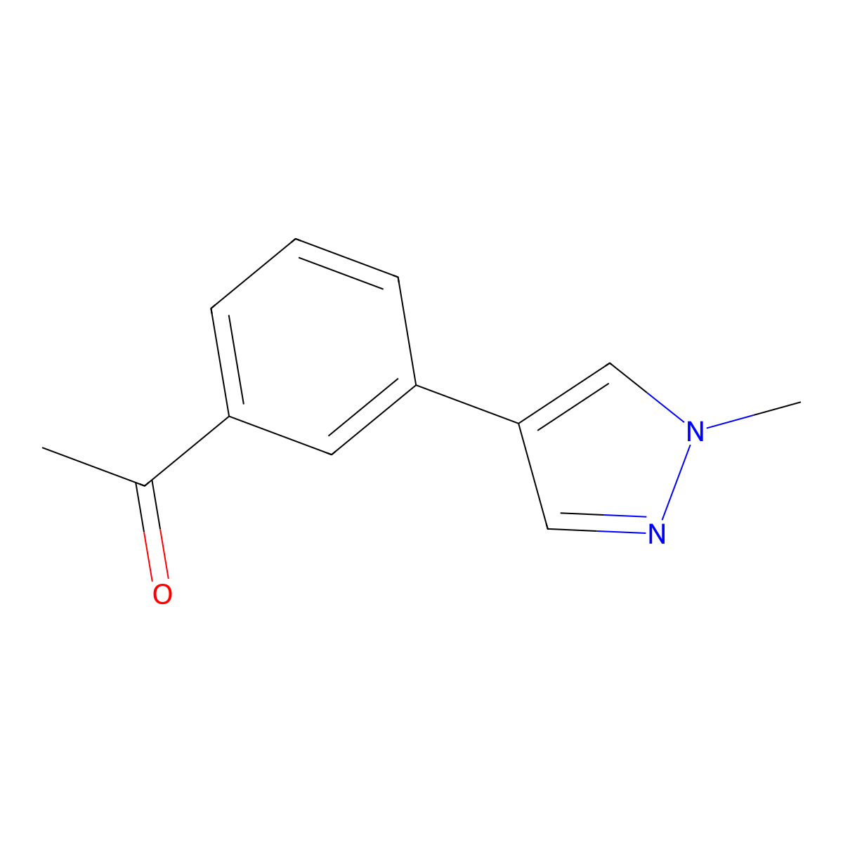 1-[3-(1-Methyl-1H-pyrazol-4-YL)phenyl]ethan-1-one molecular structure, CAS 1184691-44-8