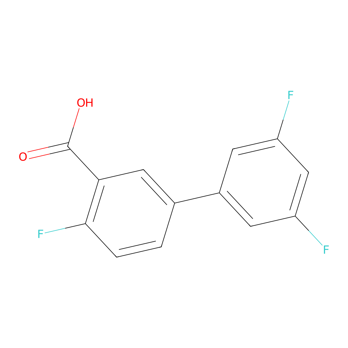 5-(3,5-Difluorophenyl)-2-fluorobenzoic acid molecular structure, CAS 1184691-51-7