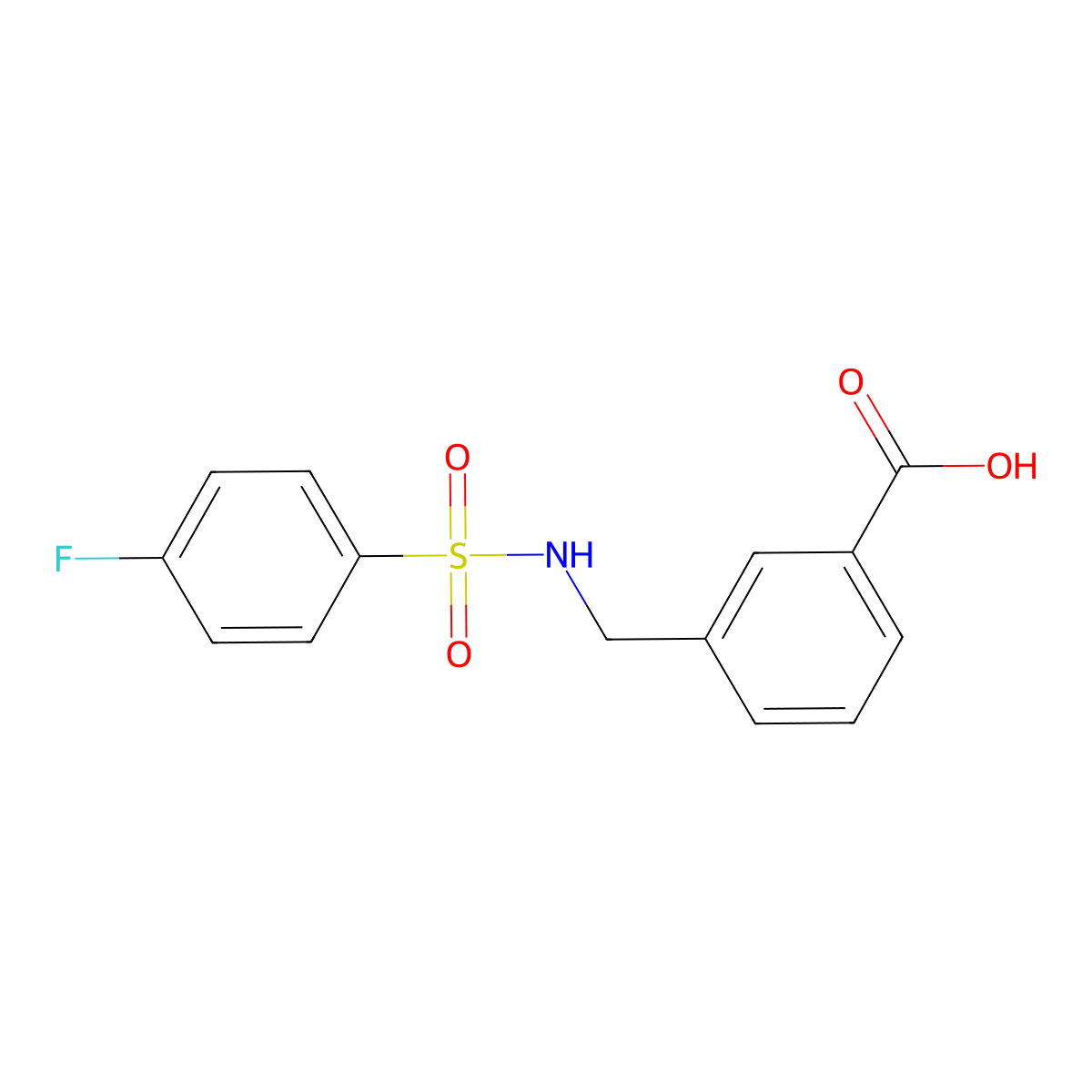 3-[(4-Fluorobenzenesulfonamido)methyl]benzoic acid molecular structure, CAS 1184692-66-7