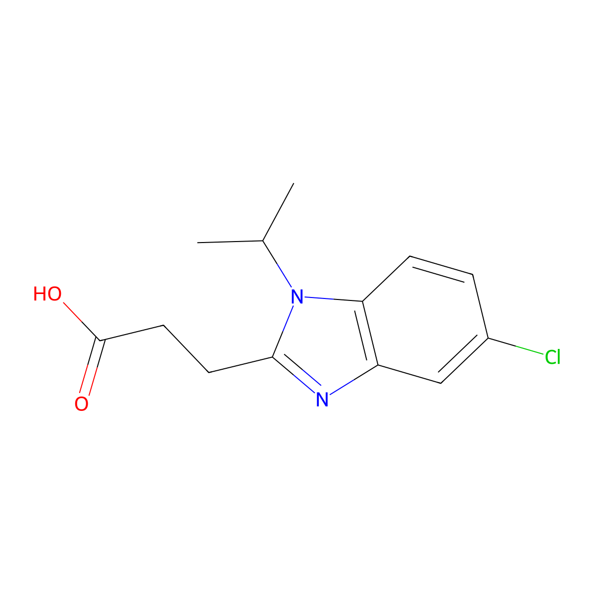 3-(5-chloro-1-isopropyl-1H-benzo[d]imidazol-2-yl)propanoic acid molecular structure, CAS 1184693-29-5