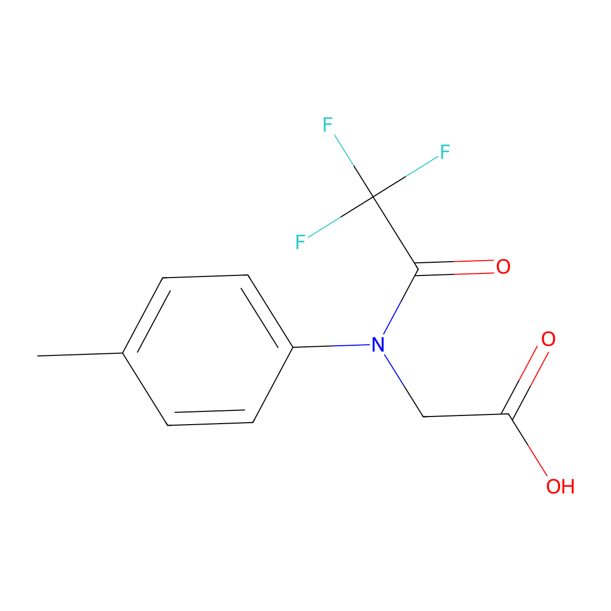 2-[2,2,2-trifluoro-N-(4-methylphenyl)acetamido]acetic acid molecular structure, CAS 1184694-04-9