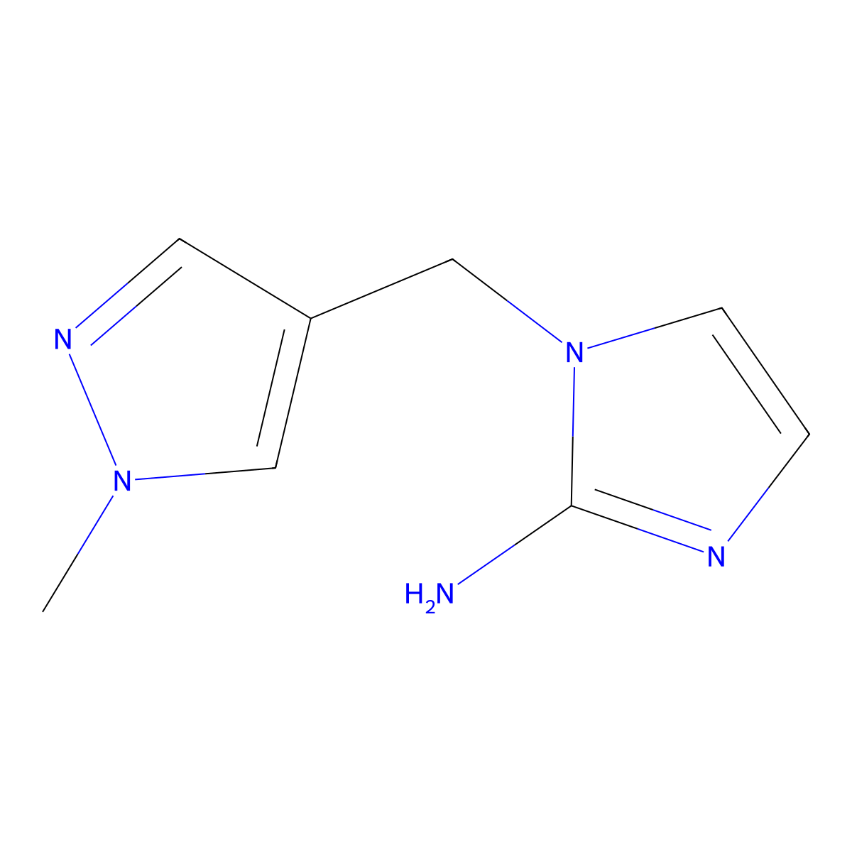 1-[(1-Methyl-1H-pyrazol-4-YL)methyl]-1H-imidazol-2-amine molecular structure, CAS 1184694-46-9