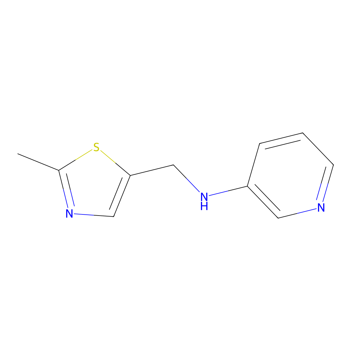 N-[(2-methyl-1,3-thiazol-5-yl)methyl]pyridin-3-amine molecular structure, CAS 1184703-86-3