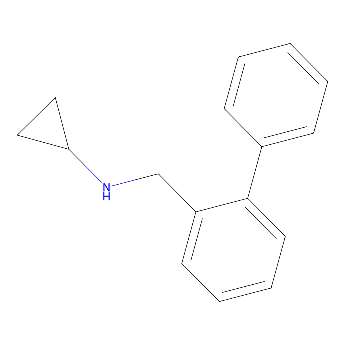 N-[(2-phenylphenyl)methyl]cyclopropanamine molecular structure, CAS 1184705-07-4