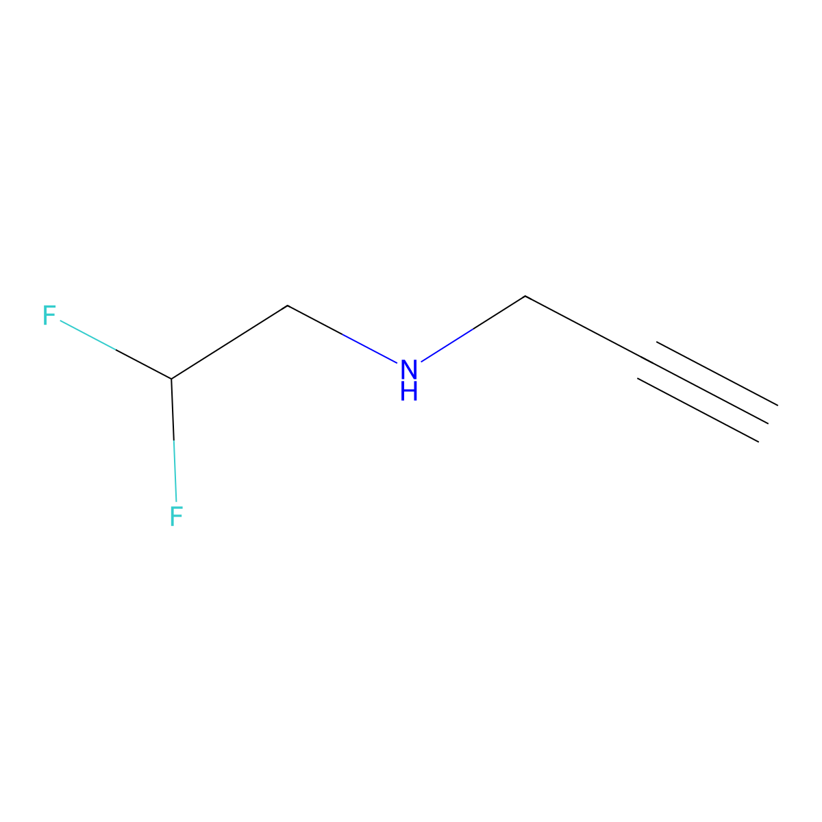 (2,2-Difluoroethyl)(prop-2-yn-1-yl)amine molecular structure, CAS 1184712-22-8