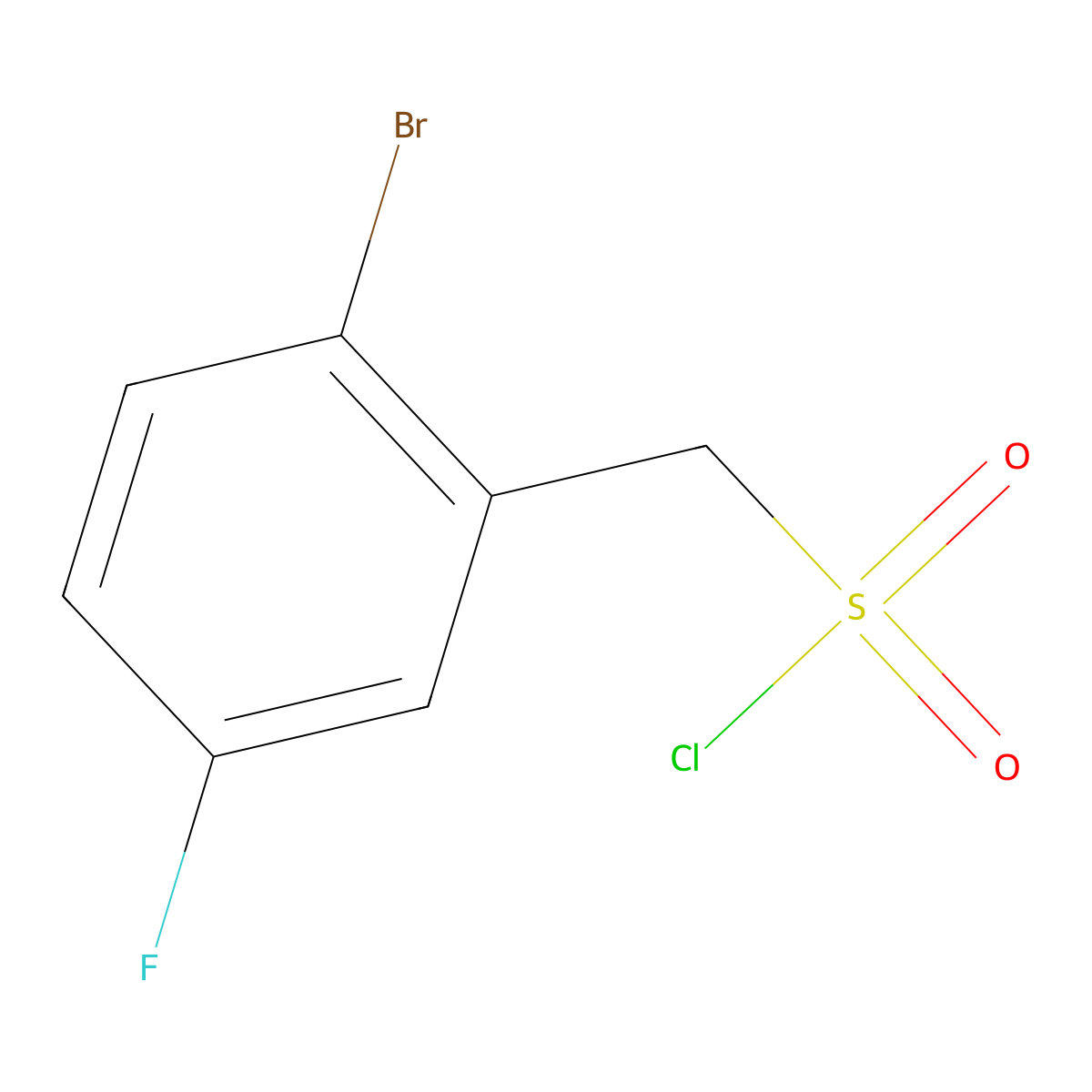 (2-Bromo-5-fluorophenyl)methanesulfonyl chloride molecular structure, CAS 1184712-30-8