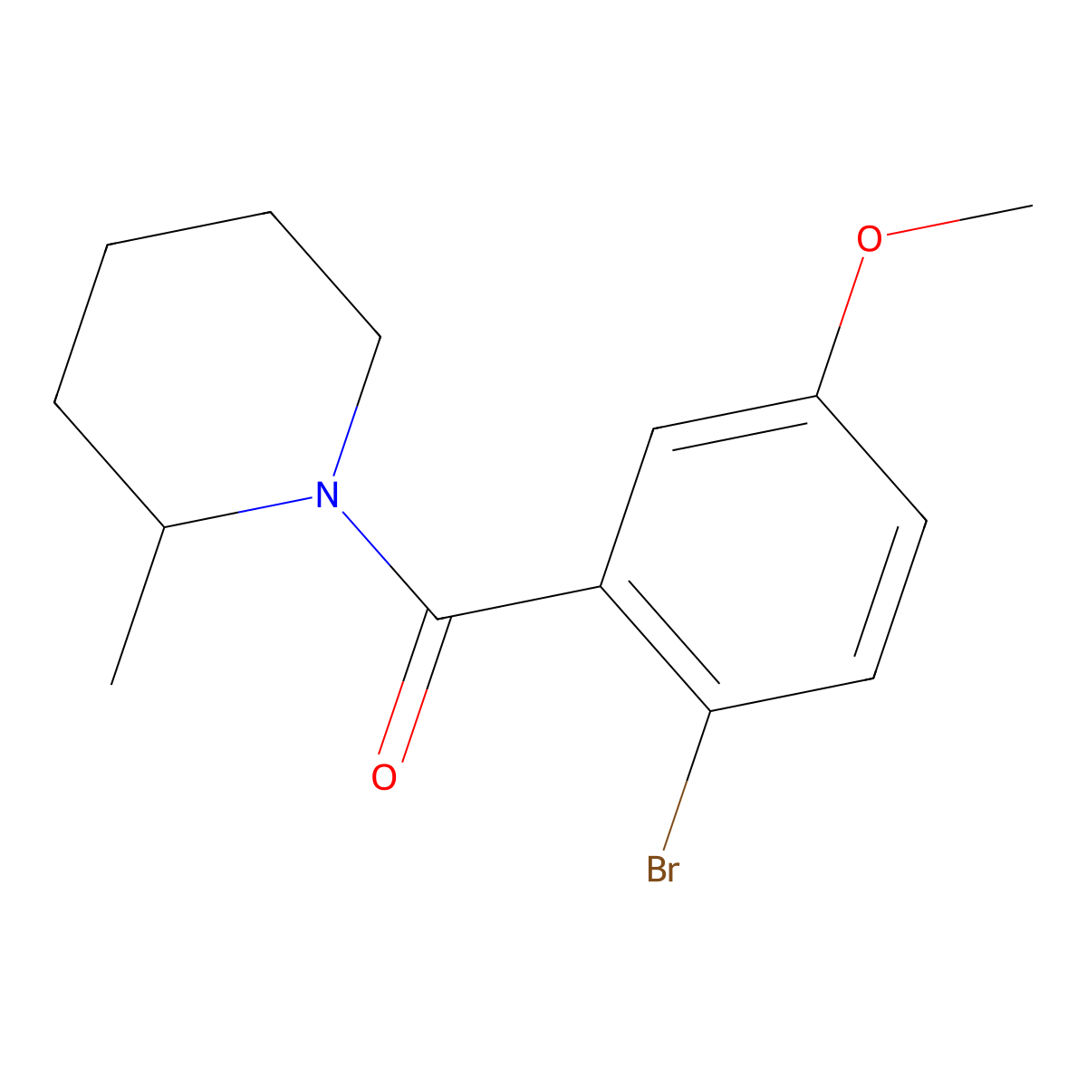 (2-Bromo-5-methoxyphenyl)(2-methyl-1-piperidinyl)methanone molecular structure, CAS 1184713-72-1