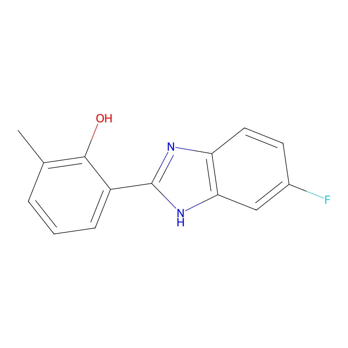 2-(5-fluoro-1H-1,3-benzodiazol-2-yl)-6-methylphenol molecular structure, CAS 1184714-92-8