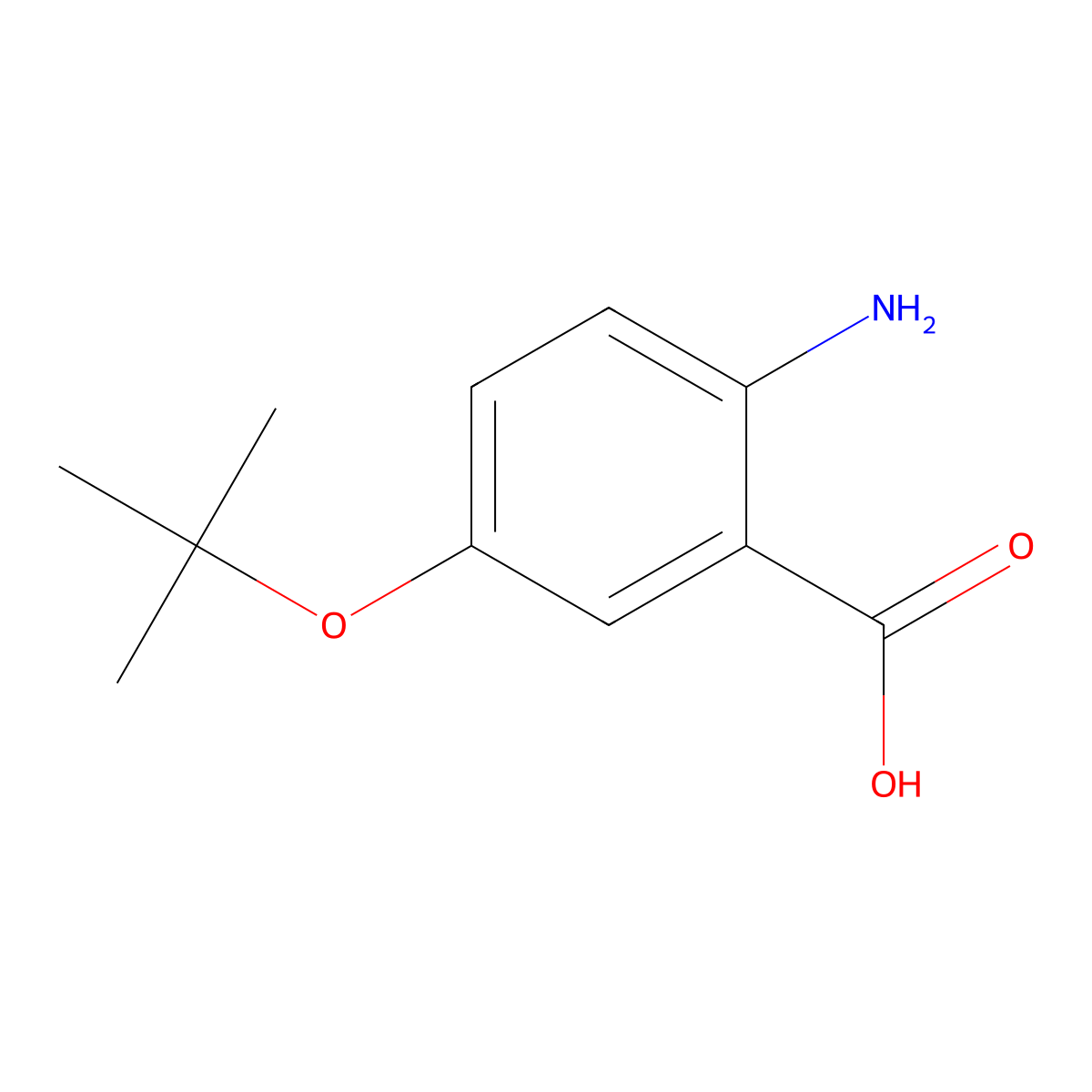 2-Amino-5-(tert-butoxy)benzoic acid molecular structure, CAS 1184732-60-2