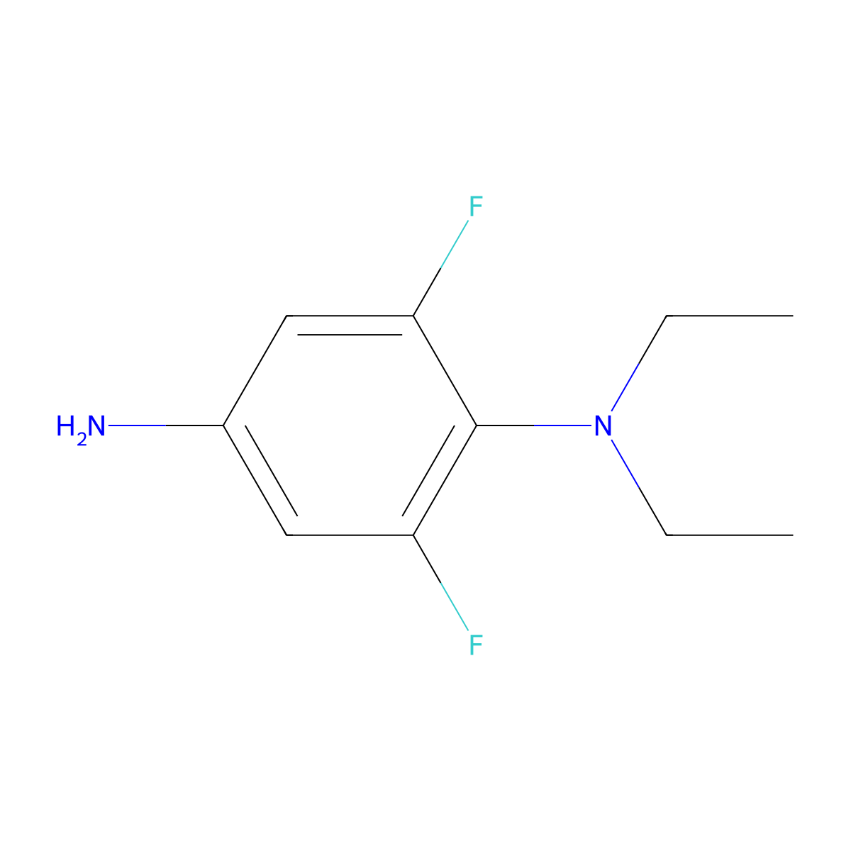 N1,N1-diethyl-2,6-difluorobenzene-1,4-diamine molecular structure, CAS 1184733-79-6