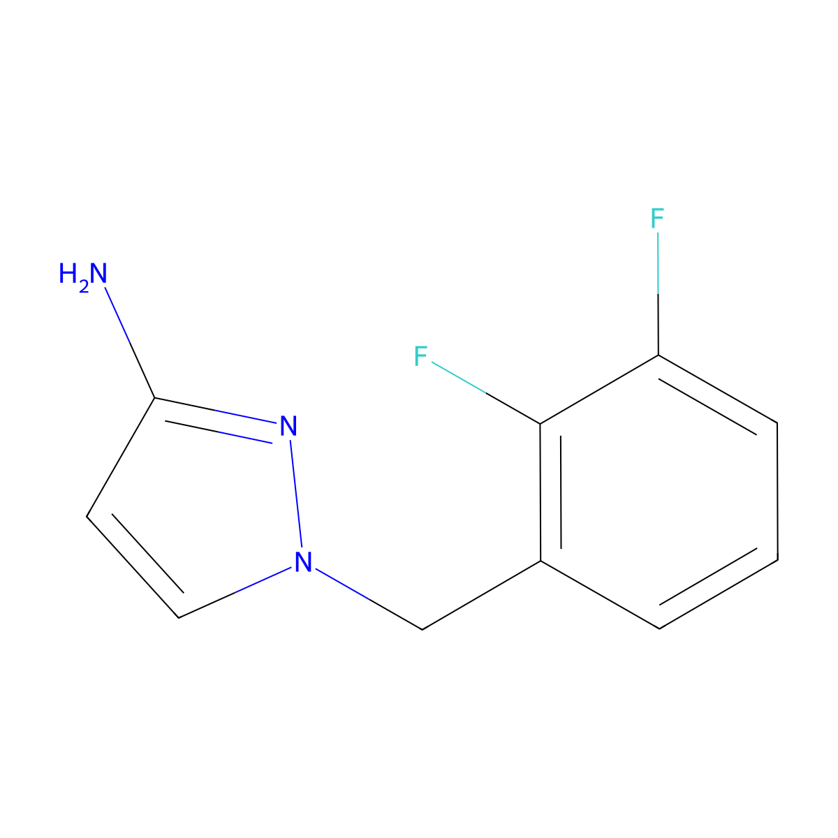 1-[(2,3-Difluorophenyl)methyl]-1H-pyrazol-3-amine molecular structure, CAS 1184735-79-2