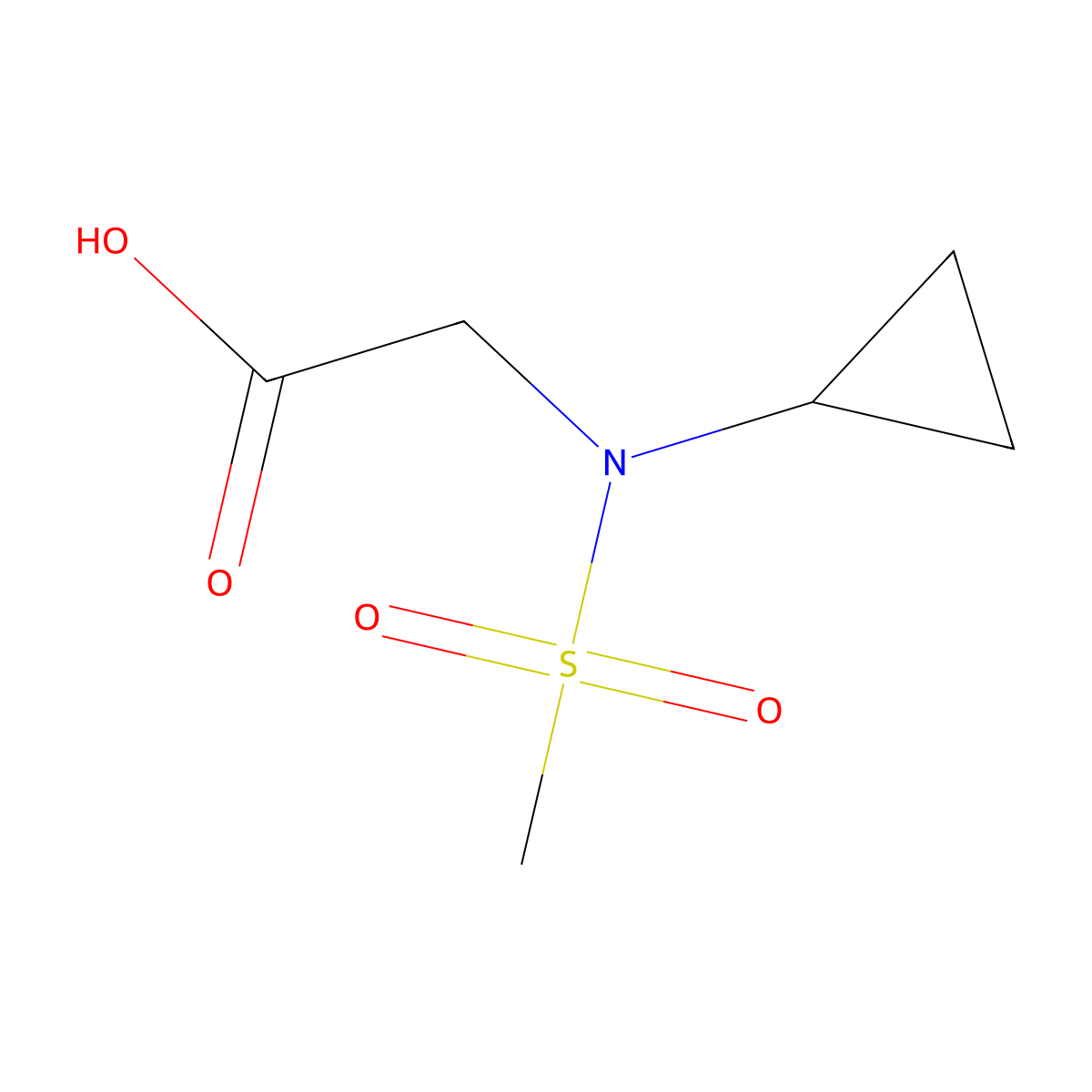2-(N-cyclopropylmethanesulfonamido)acetic acid molecular structure, CAS 1184737-28-7