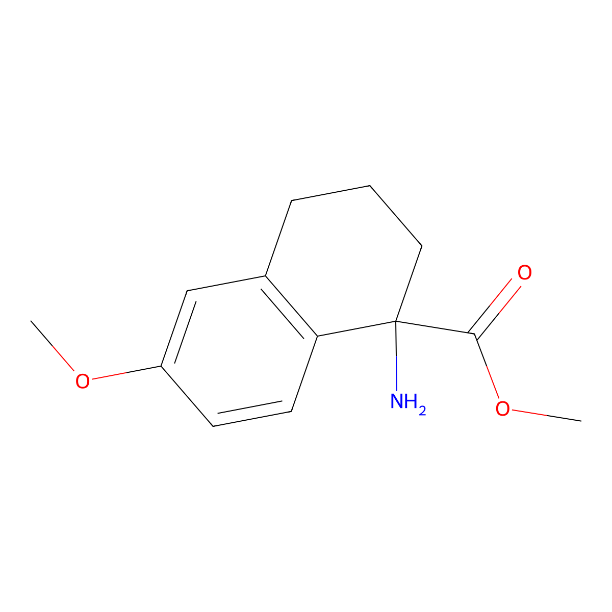 Methyl 1-amino-6-methoxy-1,2,3,4-tetrahydronaphthalene-1-carboxylate molecular structure, CAS 1184737-98-1