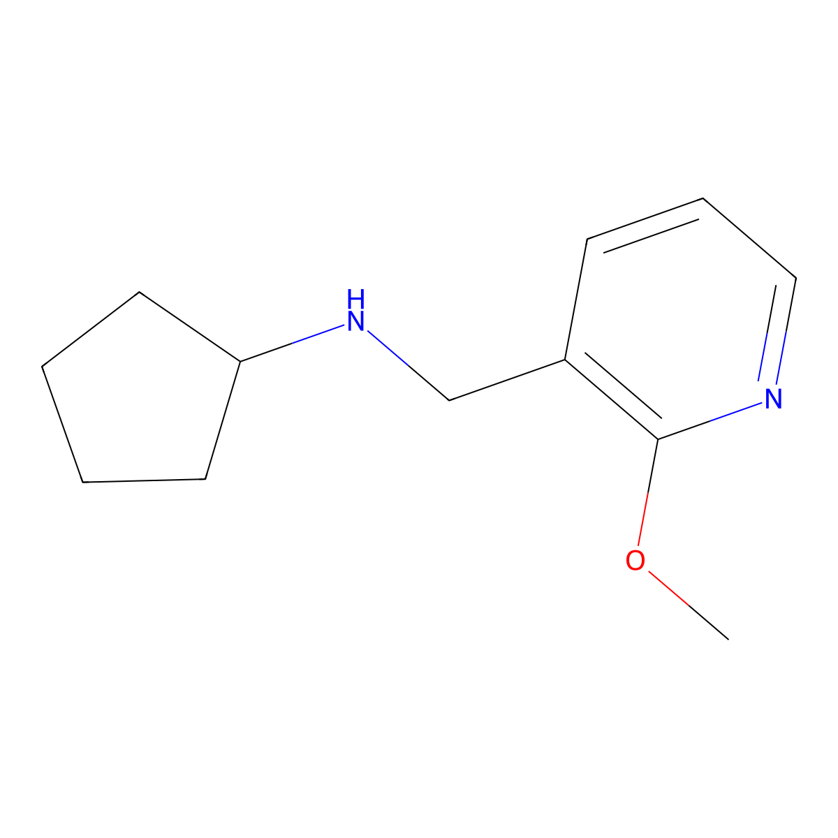 N-[(2-methoxypyridin-3-yl)methyl]cyclopentanamine molecular structure, CAS 1184740-09-7