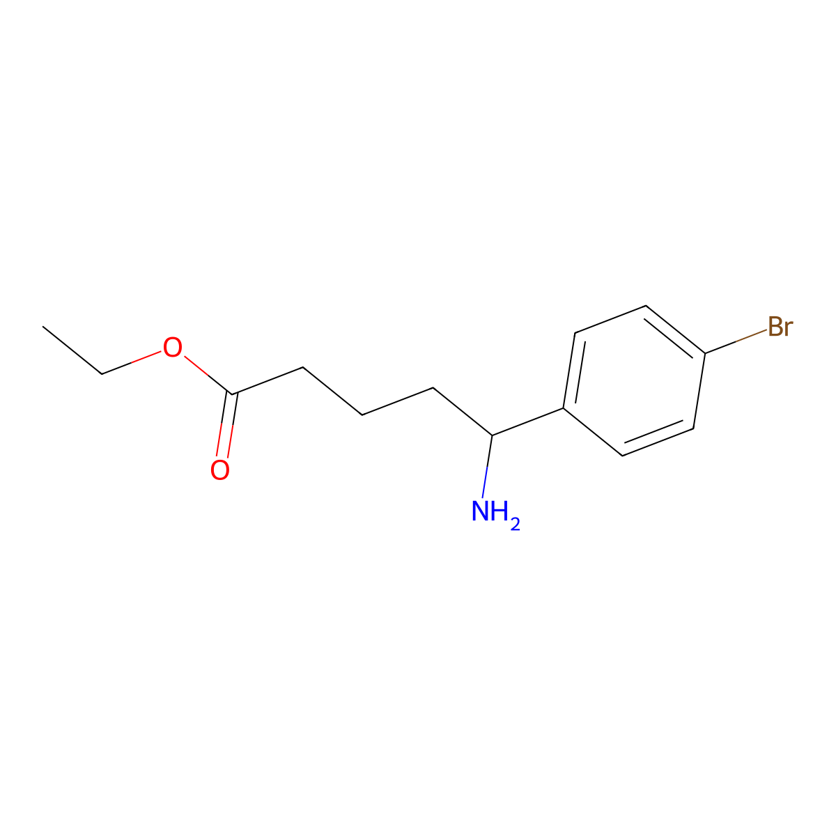 Ethyl 5-amino-5-(4-bromophenyl)pentanoate molecular structure, CAS 1184740-47-3