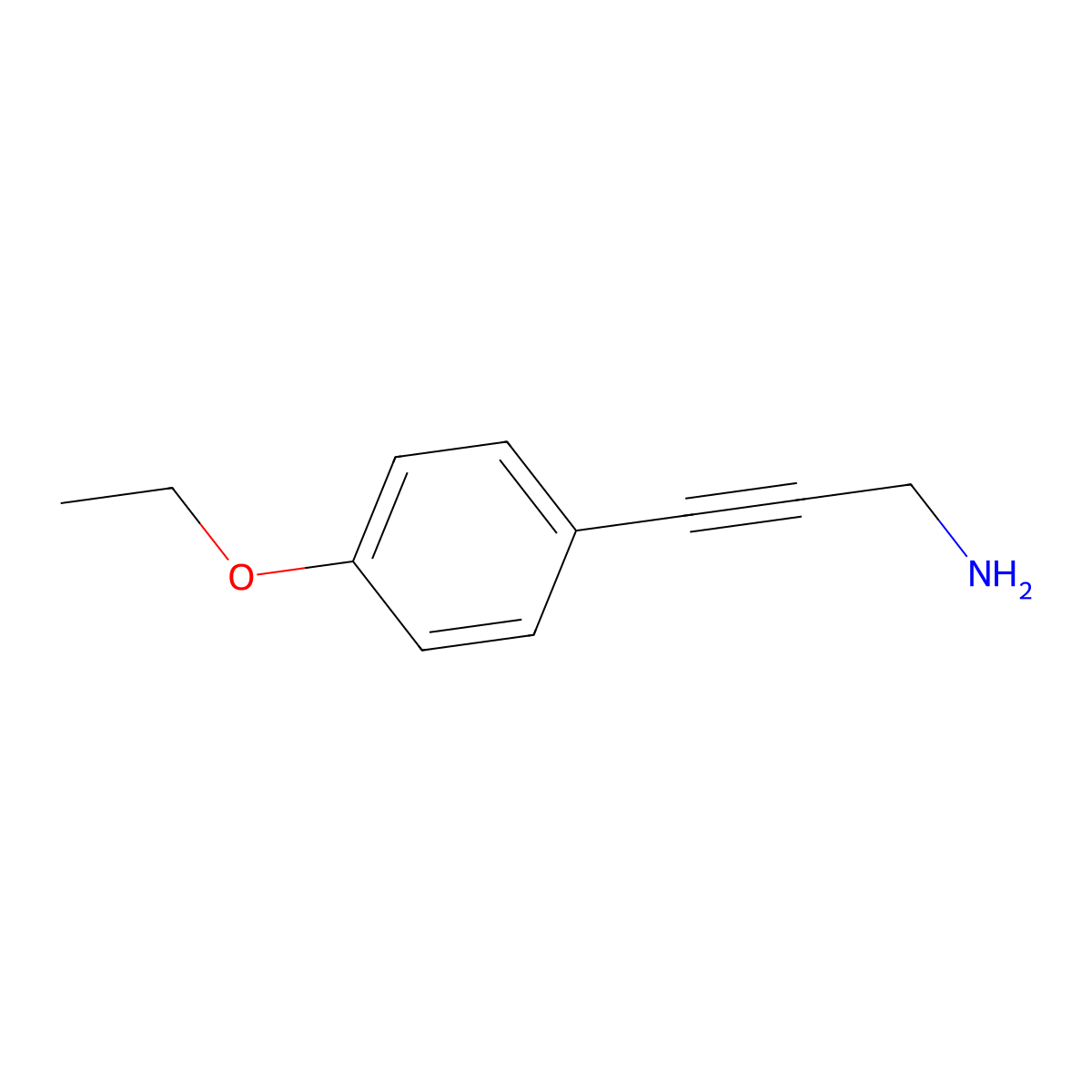 3-(4-Ethoxyphenyl)prop-2-yn-1-amine molecular structure, CAS 1184741-60-3
