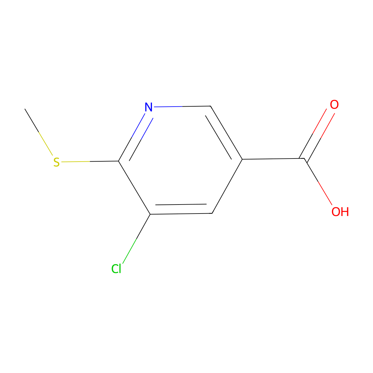 5-Chloro-6-(methylthio)nicotinic acid molecular structure, CAS 1184743-95-0