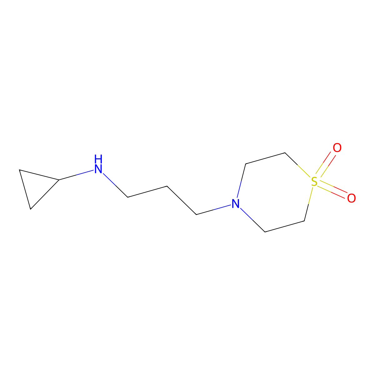 4-(3-(Cyclopropylamino)propyl)thiomorpholine 1,1-dioxide molecular structure, CAS 1184748-61-5