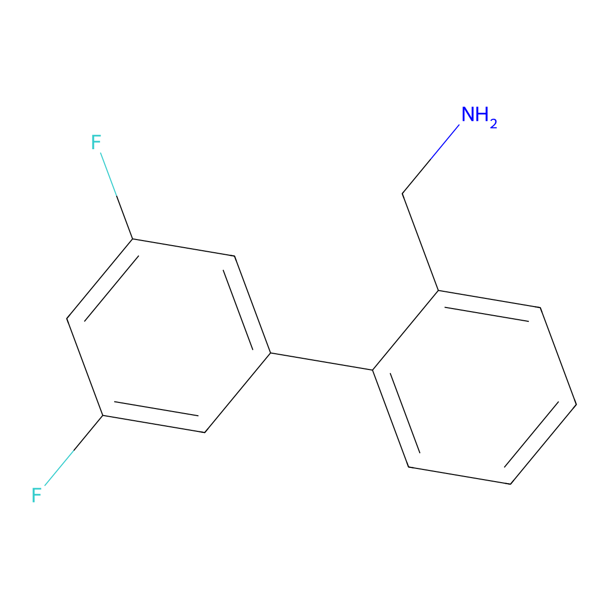 (3',5'-Difluoro-[1,1'-biphenyl]-2-YL)methanamine molecular structure, CAS 1184752-67-7