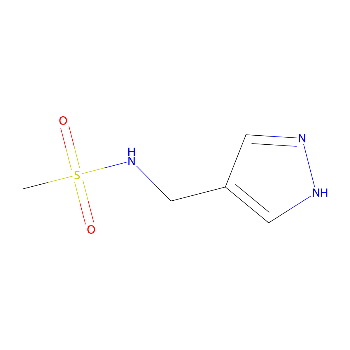 N-[(1H-Pyrazol-4-yl)methyl]methanesulfonamide molecular structure, CAS 1184753-34-1