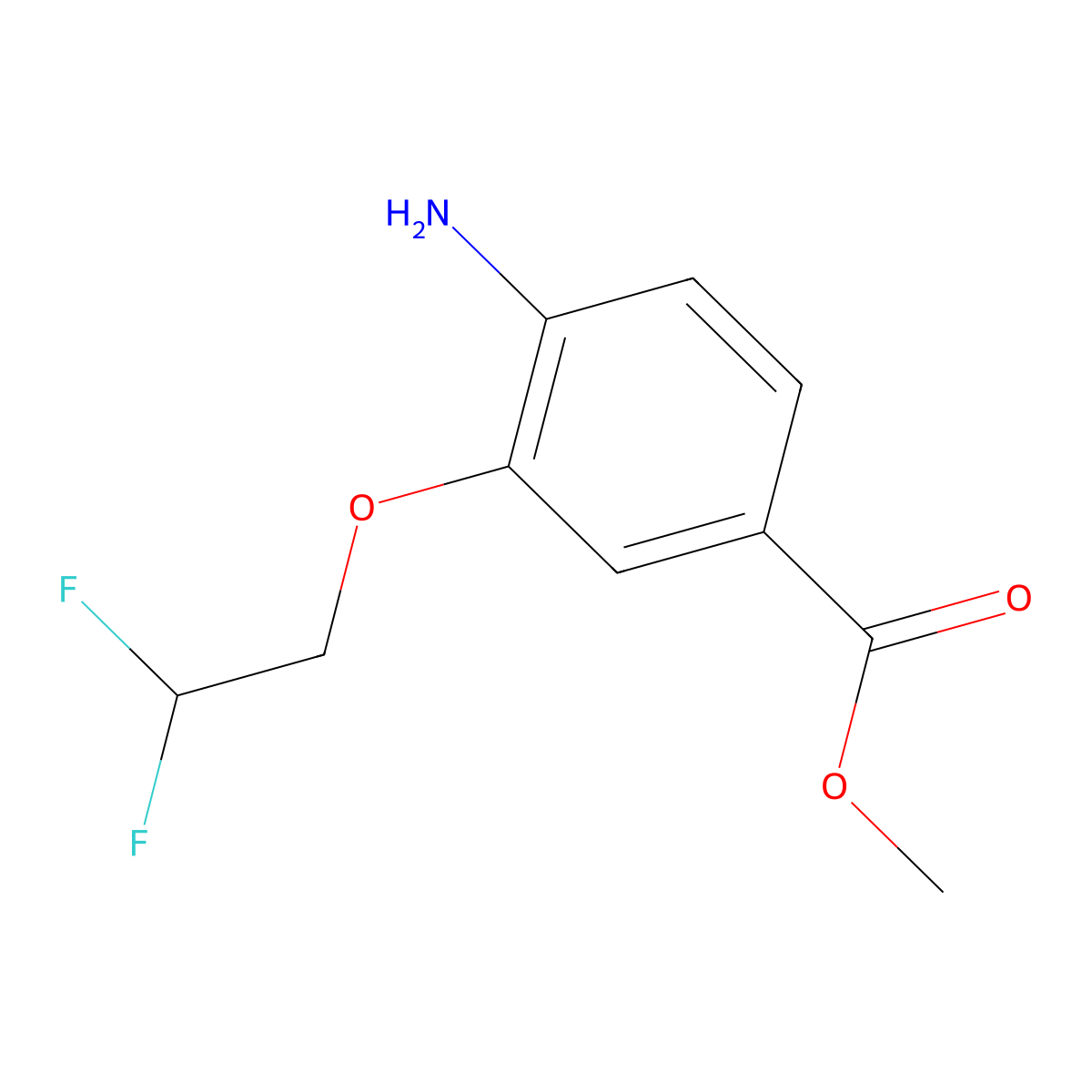 Methyl 4-amino-3-(2,2-difluoroethoxy)benzoate molecular structure, CAS 1184754-51-5
