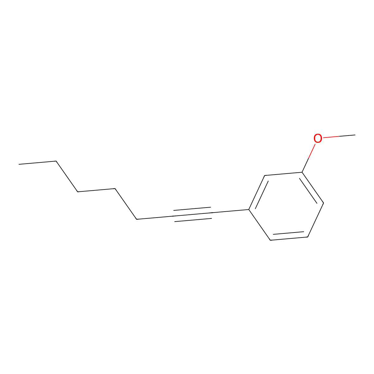 1-(Hept-1-YN-1-YL)-3-methoxybenzene molecular structure, CAS 118476-15-6