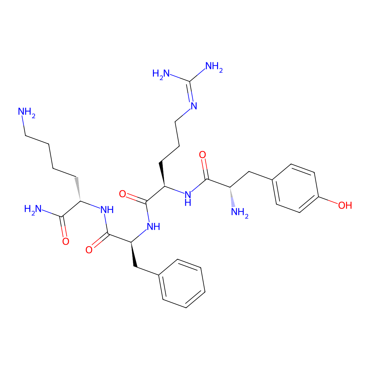 Tyrosyl-arginyl-phenylalanyl-lysinamide molecular structure, CAS 118476-85-0