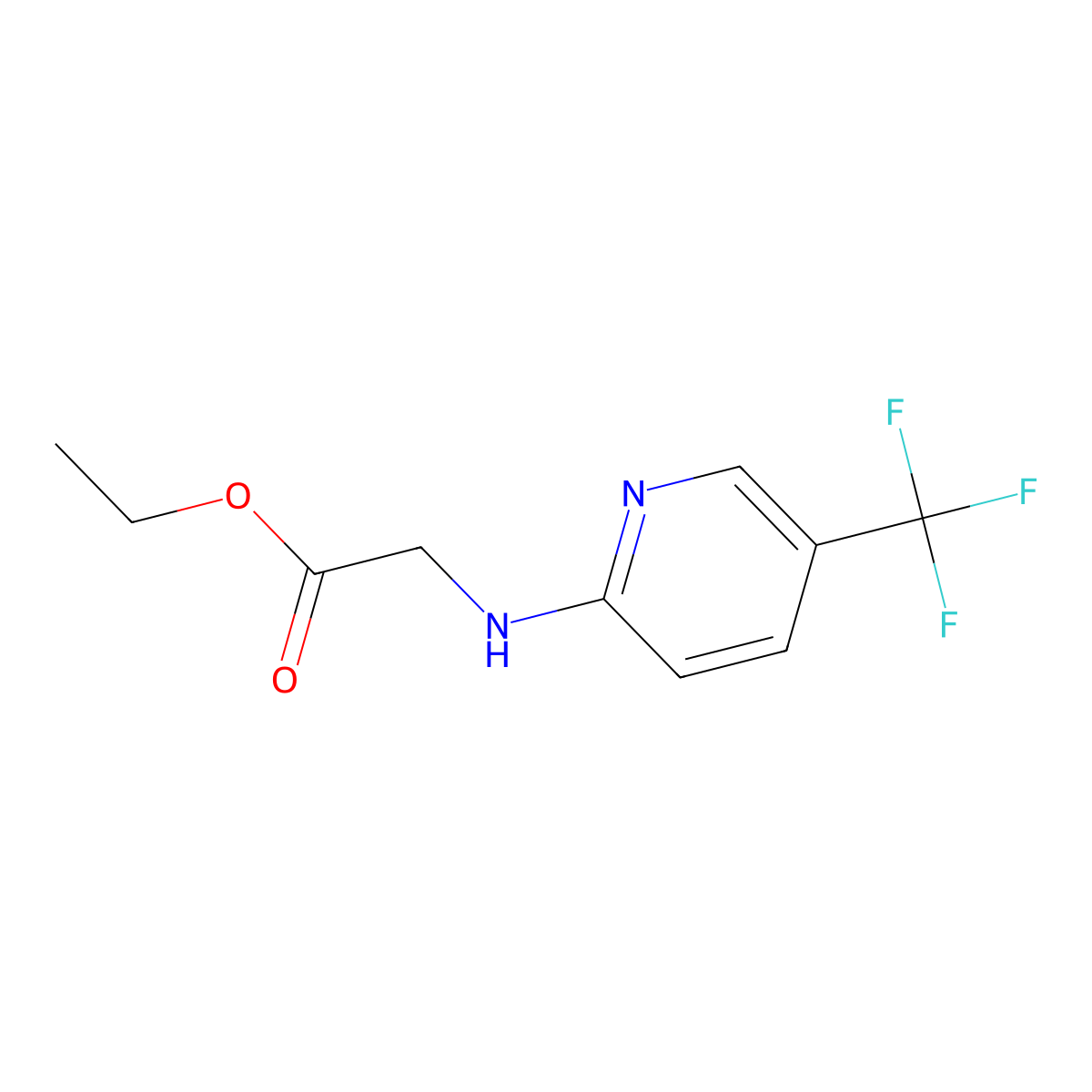 Ethyl 2-{[5-(trifluoromethyl)pyridin-2-yl]amino}acetate molecular structure, CAS 1184761-45-2