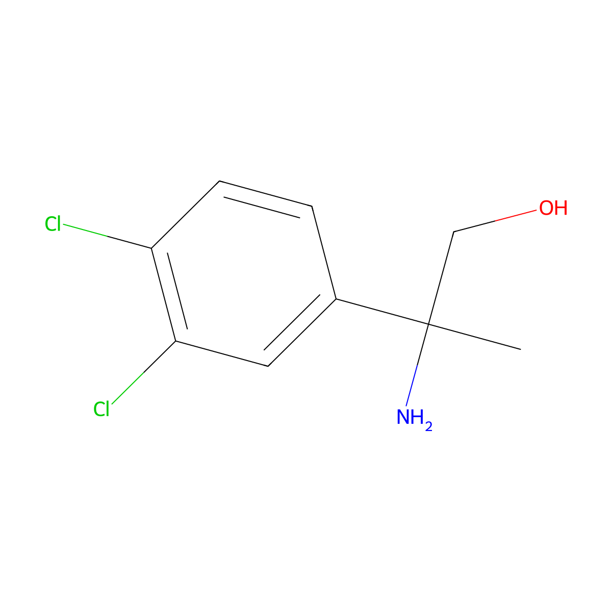 2-Amino-2-(3,4-dichlorophenyl)propan-1-ol molecular structure, CAS 1184763-45-8
