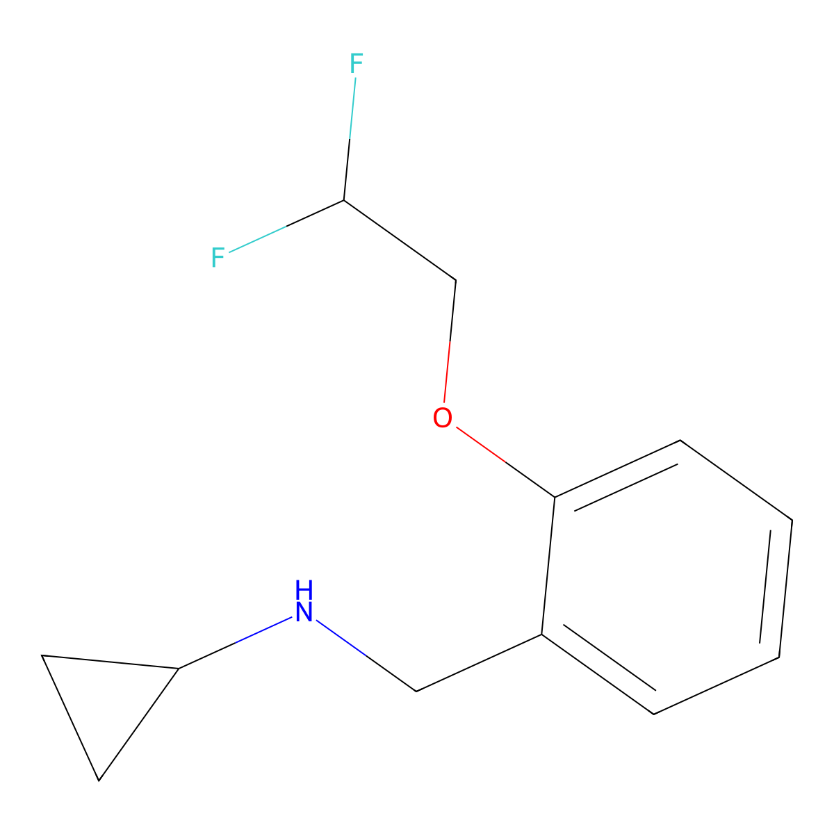 N-(2-(2,2-Difluoroethoxy)benzyl)cyclopropanamine molecular structure, CAS 1184769-72-9