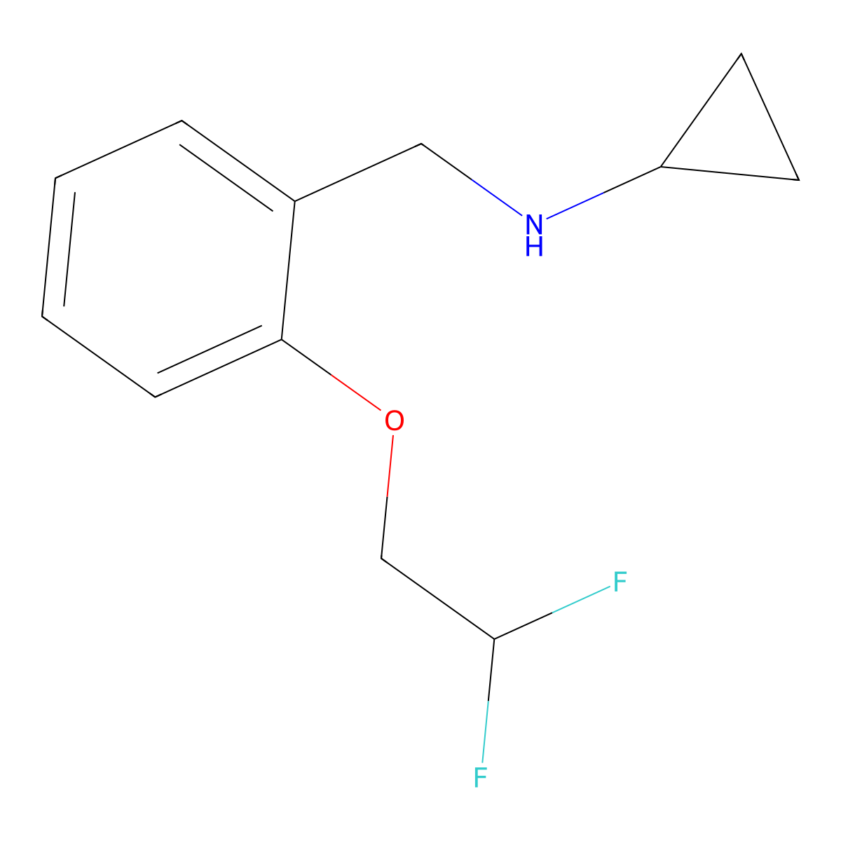 N-(2-(2,2-Difluoroethoxy)benzyl)cyclopropanamine molecular structure, CAS 1184769-72-9