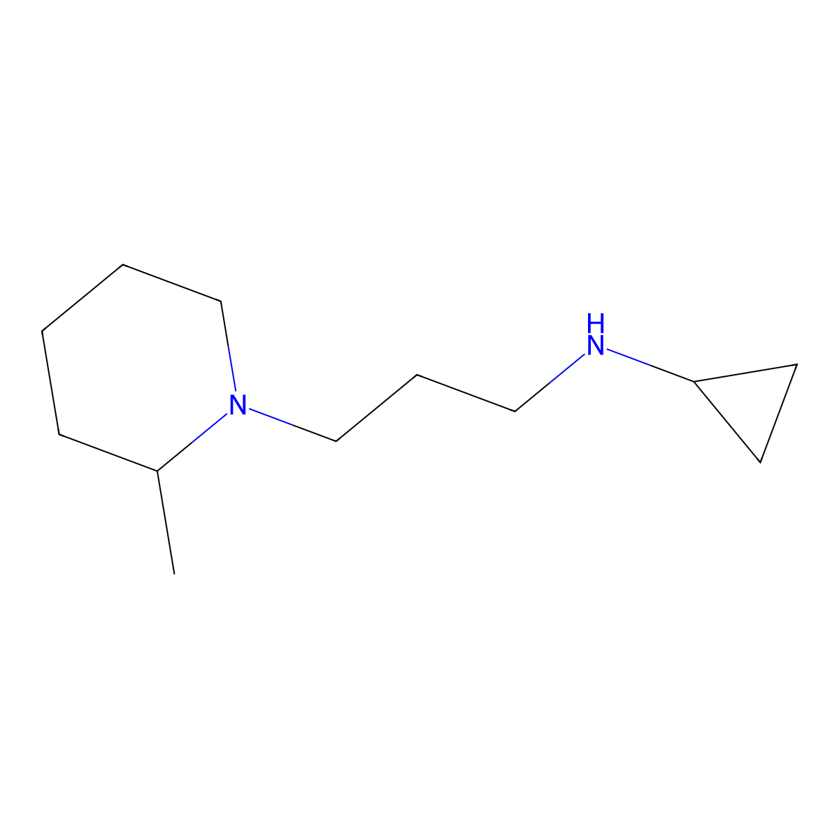 N-[3-(2-methylpiperidin-1-yl)propyl]cyclopropanamine molecular structure, CAS 1184778-04-8
