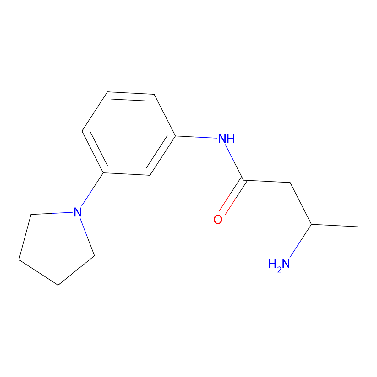 3-amino-N-[3-(pyrrolidin-1-yl)phenyl]butanamide molecular structure, CAS 1184785-26-9