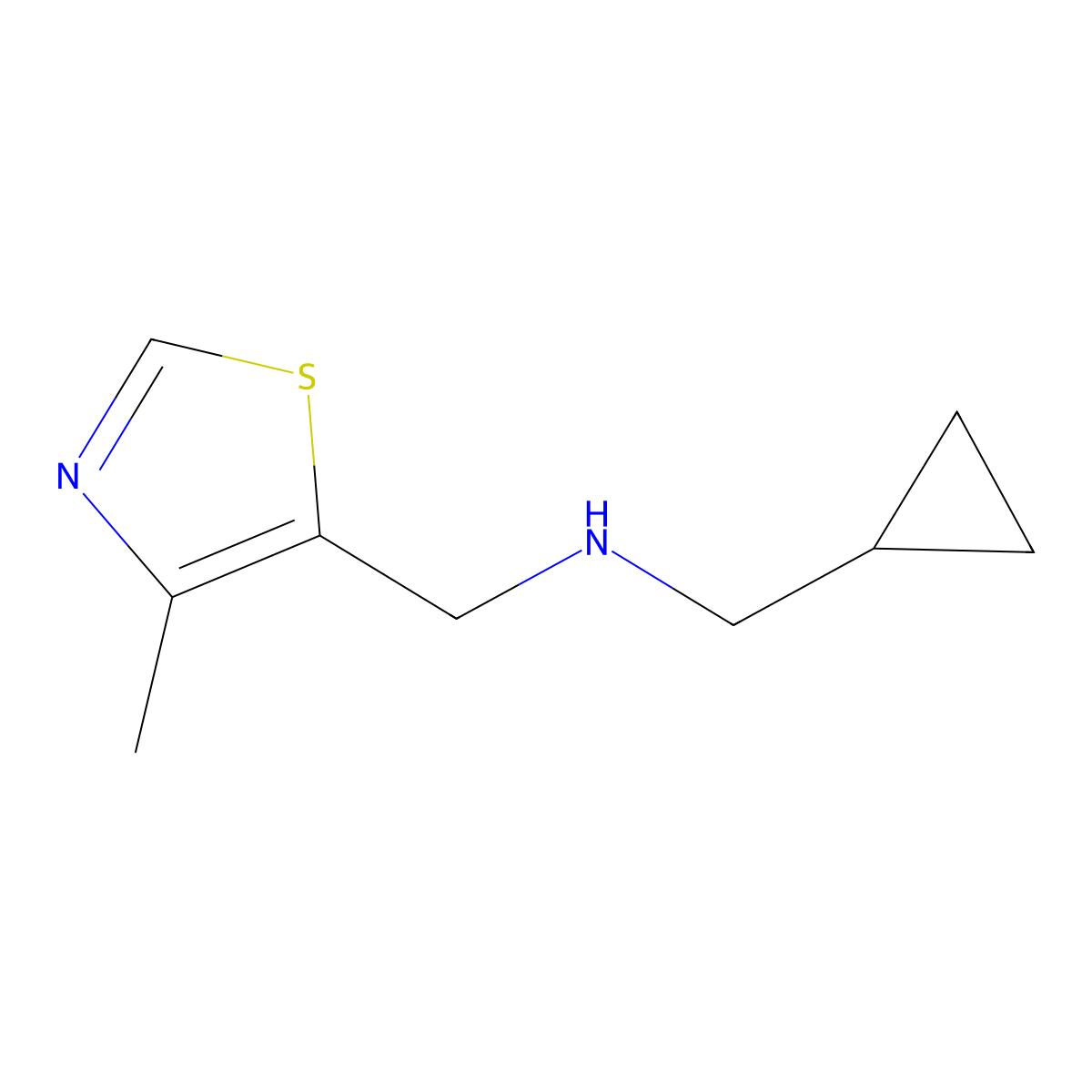 (Cyclopropylmethyl)[(4-methyl-1,3-thiazol-5-yl)methyl]amine molecular structure, CAS 1184785-85-0