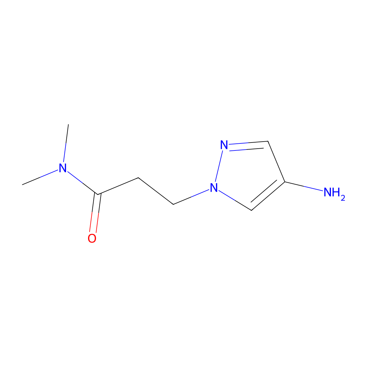 3-(4-amino-1H-pyrazol-1-yl)-N,N-dimethylpropanamide molecular structure, CAS 1184789-39-6