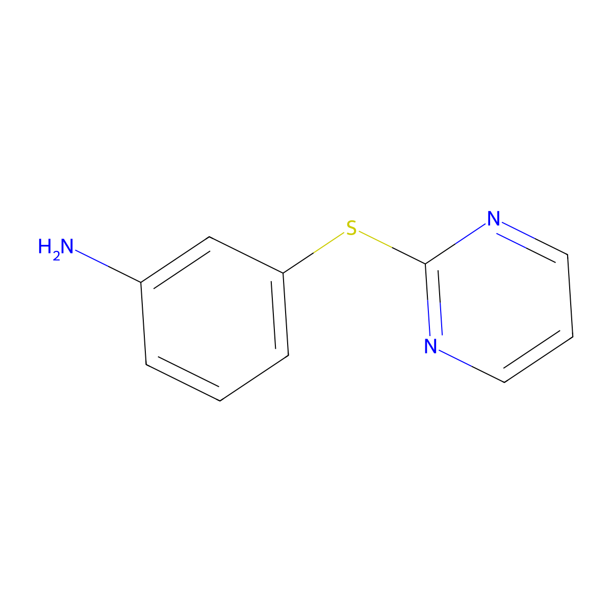 3-(Pyrimidin-2-ylthio)aniline molecular structure, CAS 1184789-54-5