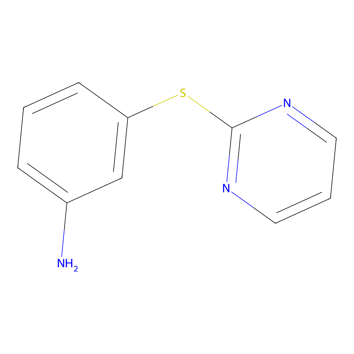 3-(Pyrimidin-2-ylthio)aniline molecular structure, CAS 1184789-54-5