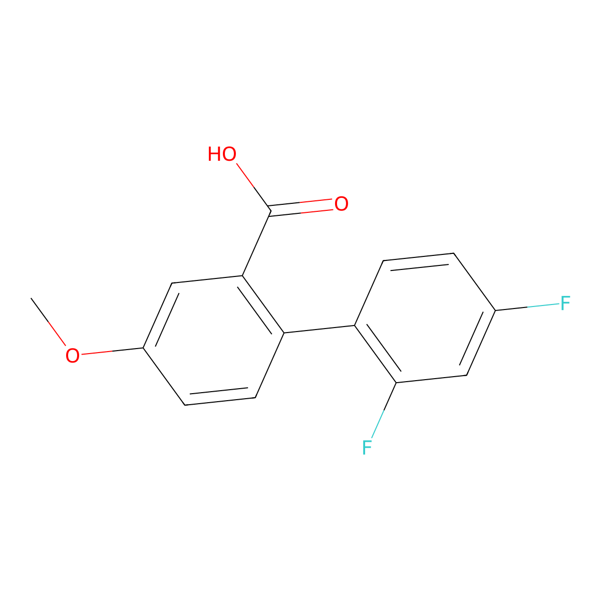 2-(2,4-Difluorophenyl)-5-methoxybenzoic acid molecular structure, CAS 1184790-44-0