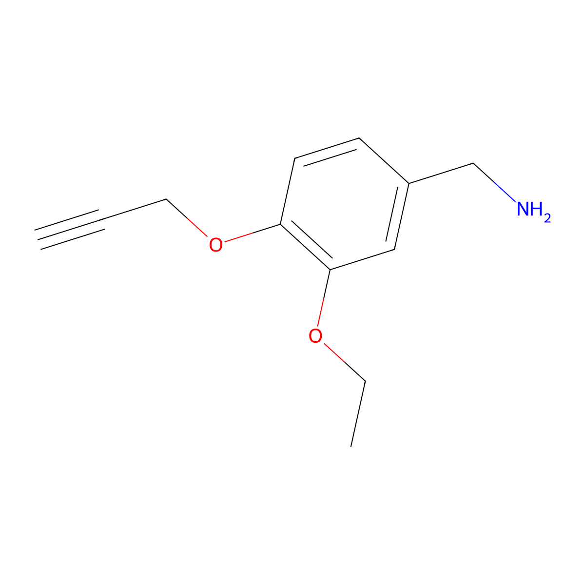 [3-Ethoxy-4-(prop-2-yn-1-yloxy)phenyl]methanamine molecular structure, CAS 1184791-19-2