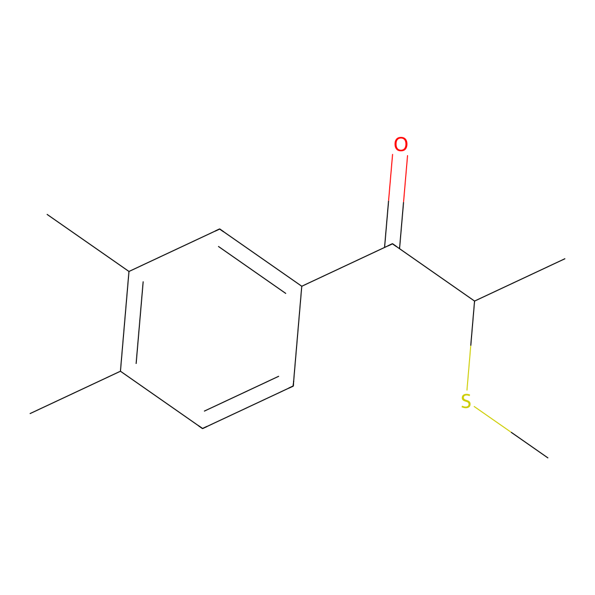 1-(3,4-Dimethylphenyl)-2-(methylsulfanyl)propan-1-one molecular structure, CAS 1184791-83-0
