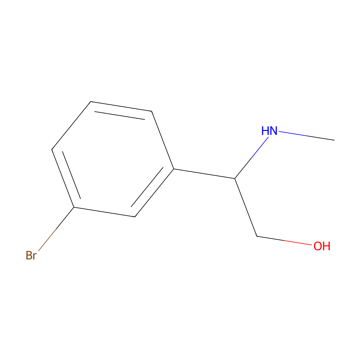 2-(3-Bromophenyl)-2-(methylamino)ethan-1-ol molecular structure, CAS 1184796-75-5