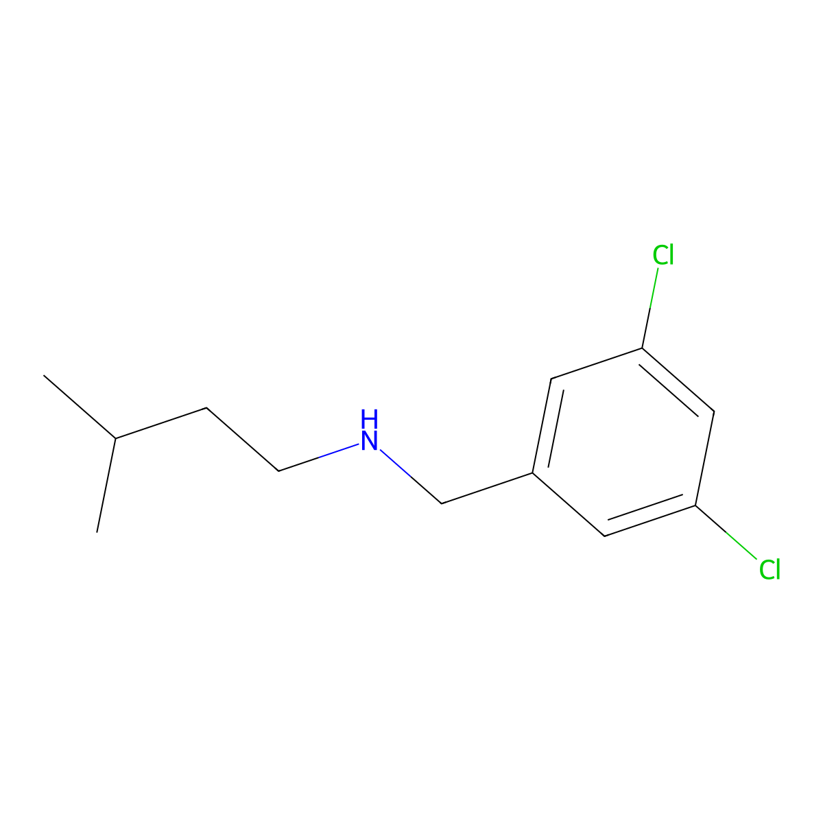 [(3,5-Dichlorophenyl)methyl](3-methylbutyl)amine molecular structure, CAS 1184797-44-1