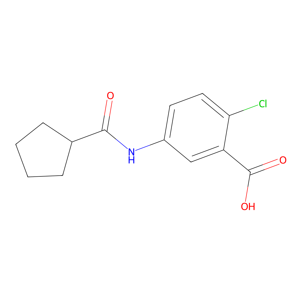 2-Chloro-5-cyclopentaneamidobenzoic acid molecular structure, CAS 1184798-16-0