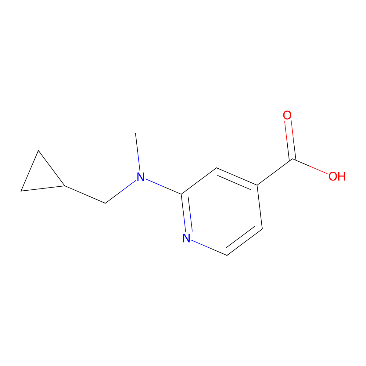 2-[(Cyclopropylmethyl)(methyl)amino]pyridine-4-carboxylic acid molecular structure, CAS 1184801-79-3
