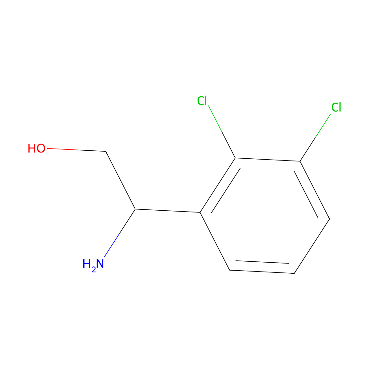 2-Amino-2-(2,3-dichlorophenyl)ethanol molecular structure, CAS 1184805-38-6